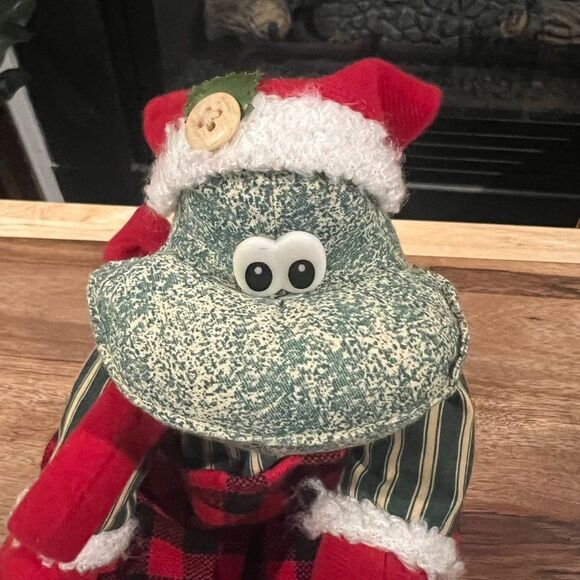 VTG Ganz Stuffed Santa Plush Shelf Sitting Frog with Sound - Picture 2 of 5